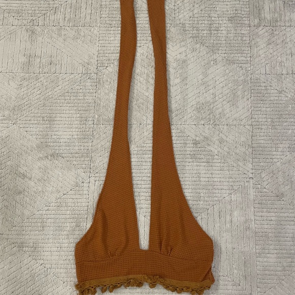 Rust Halter Top with Bow Tie - Picture 2 of 2